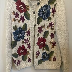 Alfred Dunner Multicolor Floral Cardigan